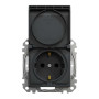 Розетка з заземленням, зі шторками, та з кришкою IP44 Чорний Sedna Design Schneider Electric SDD214024