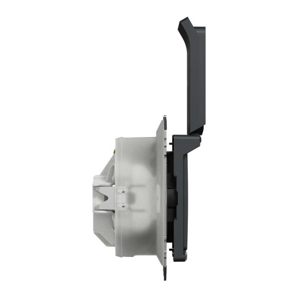 Розетка з заземленням, зі шторками, та з кришкою IP44 Чорний Sedna Design Schneider Electric SDD214024