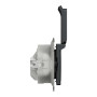 Розетка з заземленням, зі шторками, та з кришкою IP44 Чорний Sedna Design Schneider Electric SDD214024