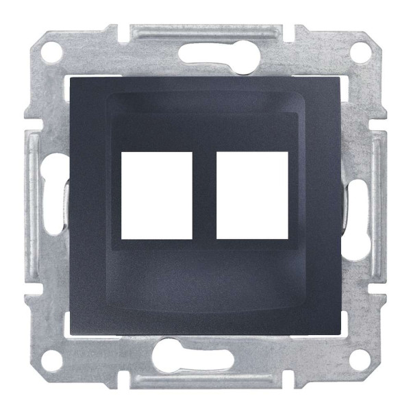 НАКЛАДКА ДЛЯ 2 МОДУЛІВ AMP/MOLEX КАТЕГОРІЇ 5e 6UTP SEDNA ГРАФІТ, SDN4400670