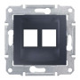 НАКЛАДКА ДЛЯ 2 МОДУЛІВ AMP/MOLEX КАТЕГОРІЇ 5e 6UTP SEDNA ГРАФІТ, SDN4400670