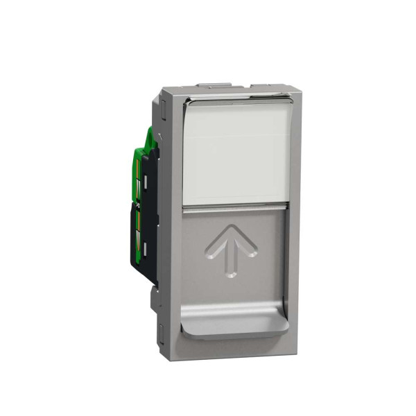 Розетка комп'ютерна RJ45, одинарна категорія 6 STP, 1 модуль алюміній, NU341630