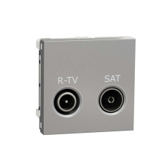 Розетка R-TV SAT кінцева, 2 модулі алюміній, NU345530