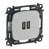 754997. Valena Allure Розетка 2хusb Заряд. Алм