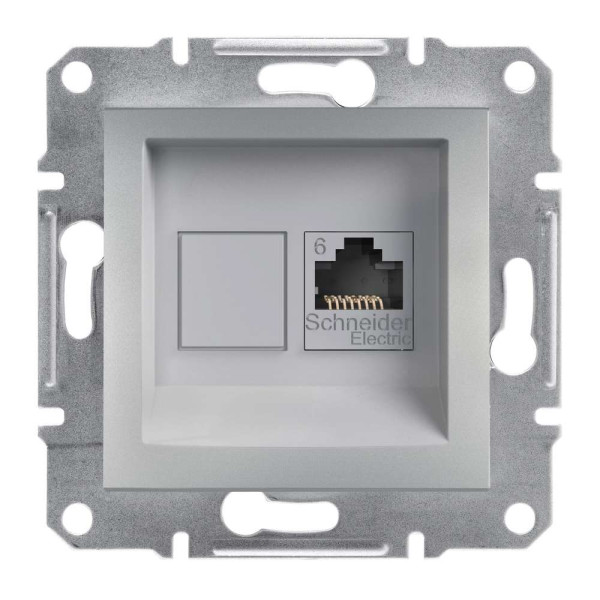 РОЗЕТКА КОМП'ЮТЕРНА RJ45 UTP КАТ.6 ASFORA АЛЮМІНІЙ, EPH4700161