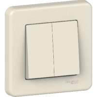 ПЕРЕМИКАЧКАЧ ДВОКЛАВІШНИЙ КРЕМОВИЙ LEONA