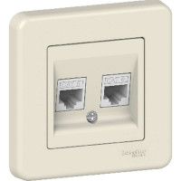 РОЗЕТКА КОМП'ЮТЕРНА ПОДВІЙНА КРЕМОВА 6 LEONA, LNA4800123