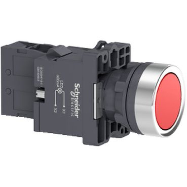 Кнопка з підсвічуванням, LED, 380В, Червоний, 1НO. XA2EW34Q1