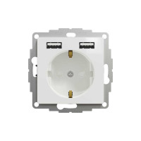 Розетка з заземленням + 2 USB тип А Білий Sedna Design Schneider Electric SDD111052