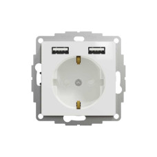 Розетка з заземленням + 2 USB тип А Білий Sedna Design Schneider Electric SDD111052