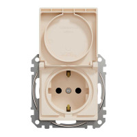 Розетка з заземленням, зі шторками та кришкою Бежевий Sedna Design Schneider Electric SDD112024