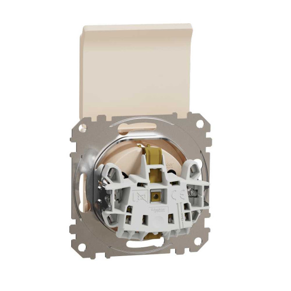 Розетка з заземленням, зі шторками та кришкою Бежевий Sedna Design Schneider Electric SDD112024