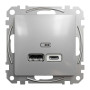 USB розетка ип A+C 2,4A Алюміній Sedna Design Schneider Electric SDD113402