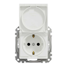 Розетка з заземленням, зі шторками, та з кришкою IP44 Білий Sedna Design Schneider Electric SDD211024