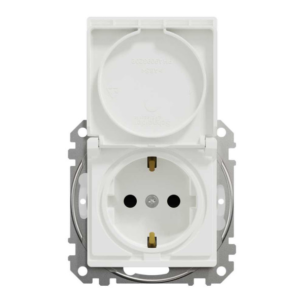 Розетка з заземленням, зі шторками, та з кришкою IP44 Білий Sedna Design Schneider Electric SDD211024