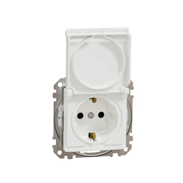 Розетка з заземленням, зі шторками, та з кришкою IP44 Білий Sedna Design Schneider Electric SDD211024
