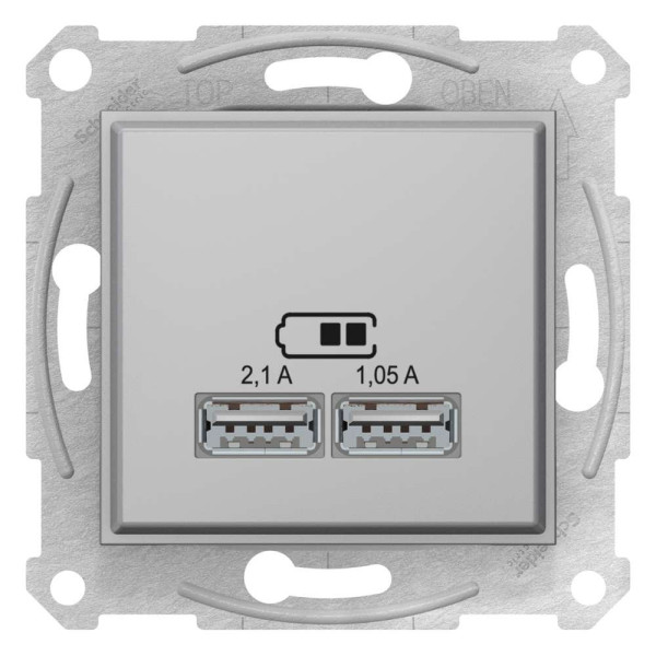 USB РОЗЕТКА SEDNA 2,1A АЛЮМІНІЙ, SDN2710260