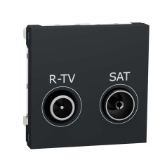 Розетка R-TV SAT кінцева, 2 модулі антрацит, NU345554
