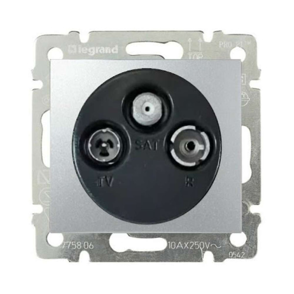 770136. Розетка Tv-Fm-Sat Кінц.10дб (Алюм)