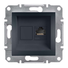РОЗЕТКА КОМП'ЮТЕРНА RJ45 UTP КАТ. 5Е ASFORA АНТРАЦИТ, EPH4300171