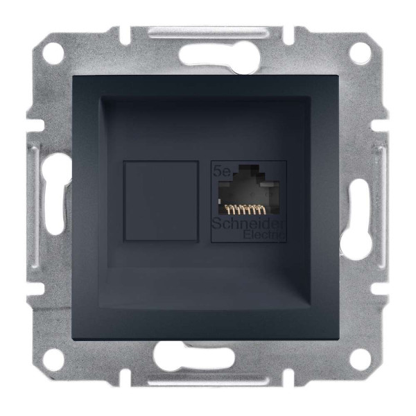РОЗЕТКА КОМП'ЮТЕРНА RJ45 UTP КАТ. 5Е ASFORA АНТРАЦИТ, EPH4300171