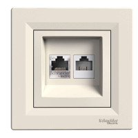 РОЗЕТКА КОМП'ЮТЕРНА RJ45 КАТ. 5Е І ТЕЛЕФОННА РОЗЕТКА RJ12 КРЕМ ASFORA, EPH4900123