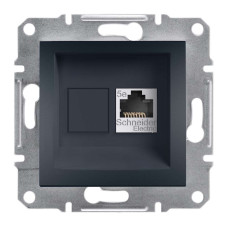 РОЗЕТКА КОМП'ЮТЕРНА RJ45 STP КАТ. 5Е ASFORA АНТРАЦИТ, EPH5000171
