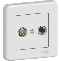 TV/R РОЗЕТКА КІНЦЕВА LEONA БІЛА , LNA3300121