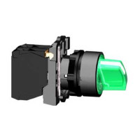 XB5AK133M5. Переключатель 22мм 230В зеленый с подсветкой 3 позиции