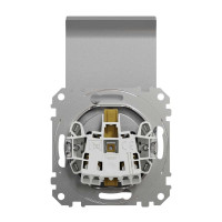 Розетка з заземленням, зі шторками та кришкою Алюміній Sedna Design Schneider Electric SDD113024