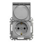 Розетка з заземленням, зі шторками та кришкою Алюміній Sedna Design Schneider Electric SDD113024