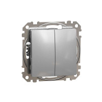Двоклавішний вимикач Алюміній Sedna Design Schneider Electric SDD113105