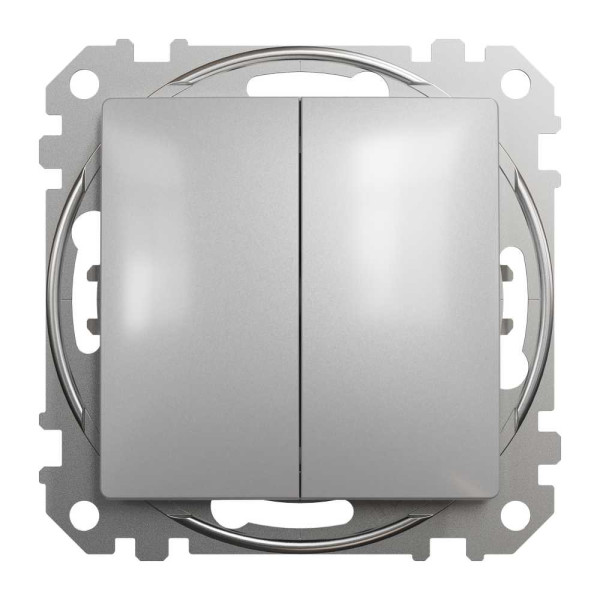 Двоклавішний вимикач Алюміній Sedna Design Schneider Electric SDD113105