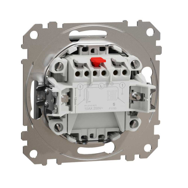 Двоклавішний вимикач Алюміній Sedna Design Schneider Electric SDD113105