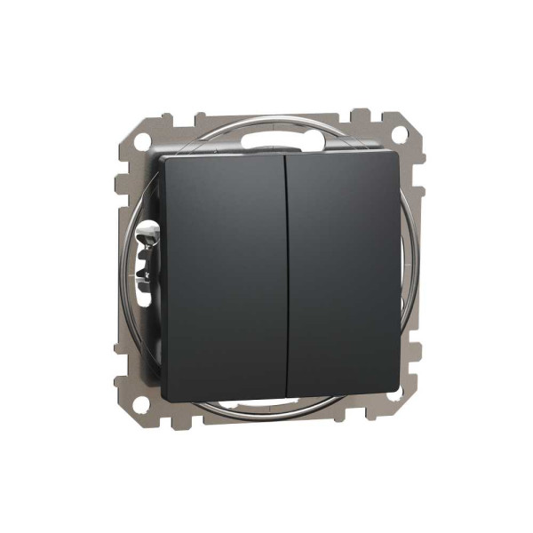 Двоклавішний вимикач Чорний Sedna Design Schneider Electric SDD114105