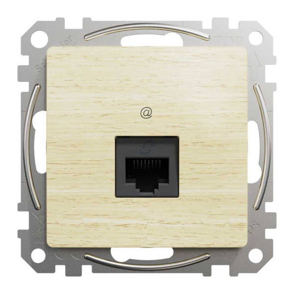 SDD180451. Компютерна розетка однопостова, роз’єм RJ45
кат. 5е UTP, Sedna Design & Elements, Береза - імітація дерева, SDD180451 Schneider Electric