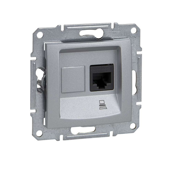 КОМП'ЮТЕРНА РОЗЕТКА RJ45 UTP КАТЕГОРІЯ 5e SEDNA АЛЮМІНІЙ, SDN4300160