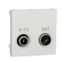 Розетка R-TV SAT прохідна,  2 модулі біля, NU345618