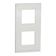 2 постова рамка вертикальна Unica Pure біле скло, NU6004V85
