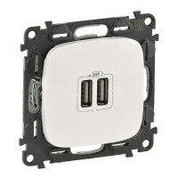 754995. Valena Allure Розетка 2хusb Заряд. Біл
