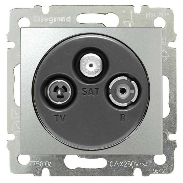 770137. Розетка Tv-Fm-Satкаб.С.14дб (Алюм)