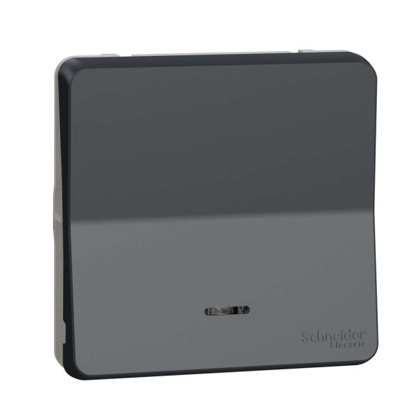 Механізм кнопкового вимикача з підсвіткою IP55, чорний, Mureva Styl Schneider Electric, MUR35127