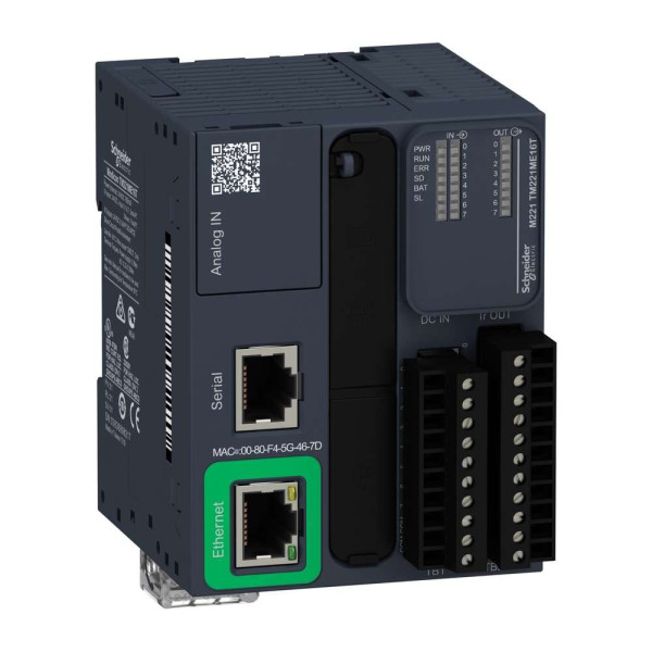 Контроллер M221 16 ВХ/ВЫХ ТРАНЗ 1RS485+ 1Ethernet. TM221ME16T