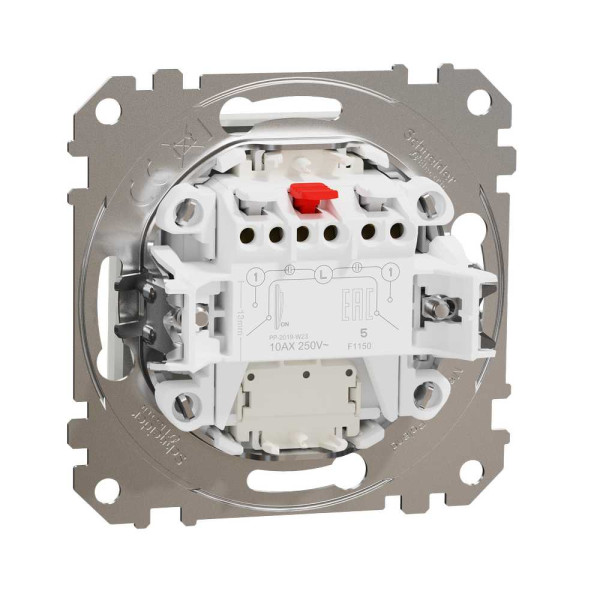 Двоклавішний вимикач з синьою LED підсвіткою Білий Sedna Design Schneider Electric SDD111105L