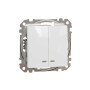 Двоклавішний вимикач з синьою LED підсвіткою Білий Sedna Design Schneider Electric SDD111105L