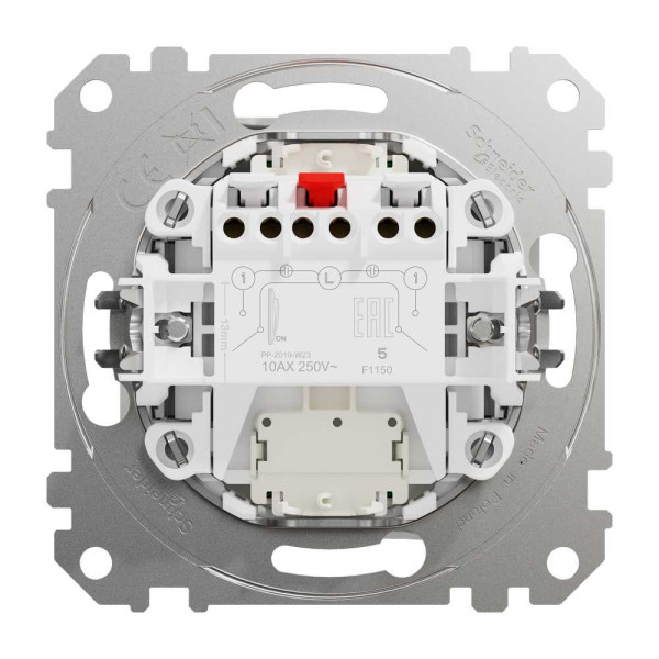 Двоклавішний вимикач з синьою LED підсвіткою Білий Sedna Design Schneider Electric SDD111105L