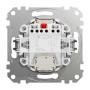 Двоклавішний вимикач з синьою LED підсвіткою Білий Sedna Design Schneider Electric SDD111105L