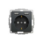 Розетка з заземленням + 2 USB тип А Чорний Sedna Design Schneider Electric SDD114052