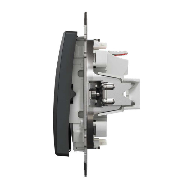 Двоклавішний вимикач з синьою LED  підсвіткою Чорний Sedna Design Schneider Electric SDD114105L