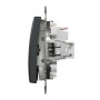 Двоклавішний вимикач з синьою LED  підсвіткою Чорний Sedna Design Schneider Electric SDD114105L